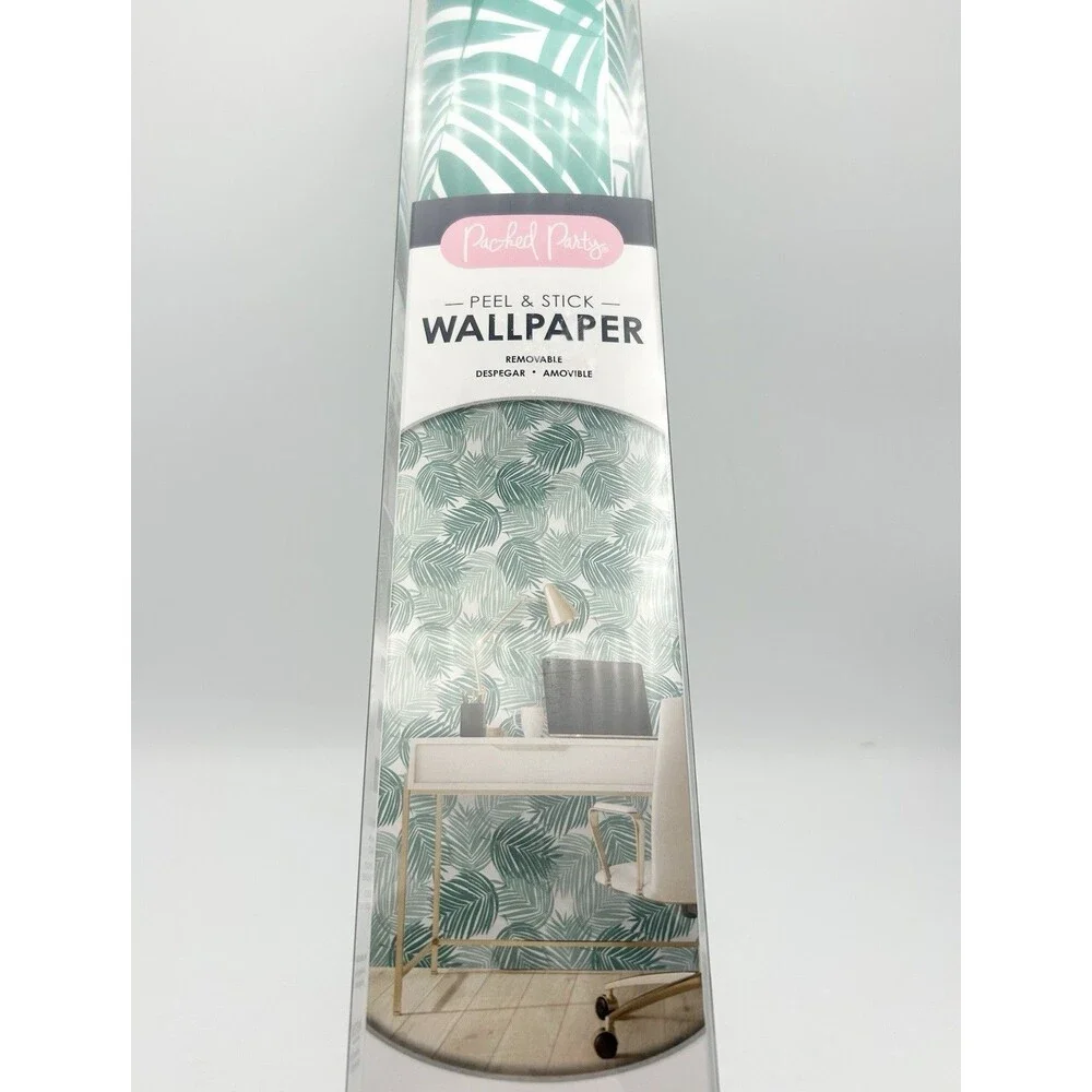 1 Roll Packed Party Peel And Stick Wallpaper Stay Palm Leaves